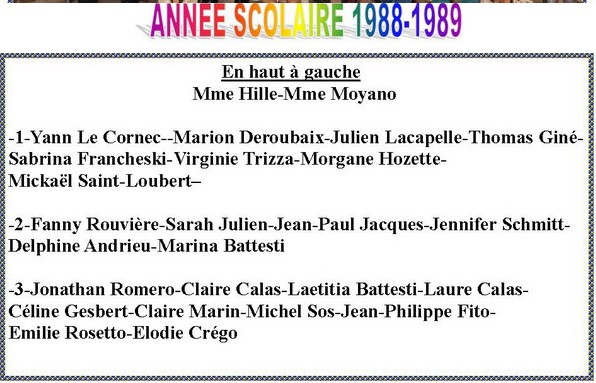 1988-1989 section grands - noms de la photo précédente